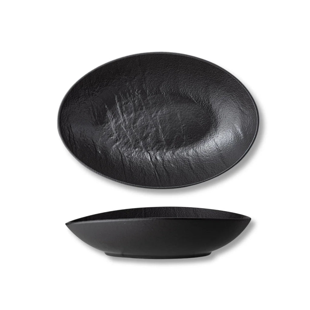 Wilmax Ovale Schale 19 × 15 × 6 cm Schwarz aus Porzellan