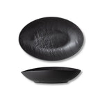 Wilmax Ovale Schale 19 × 15 × 6 cm Schwarz aus Porzellan