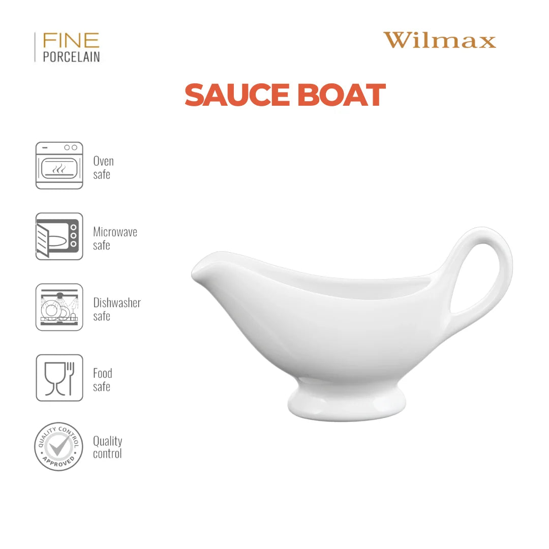 Wilmax Sauciere 75 ml Weiß aus Porzellan