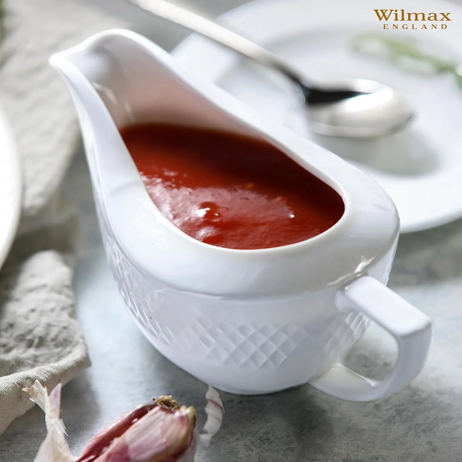 Wilmax Sauciere 230 ml Weiß aus Porzellan