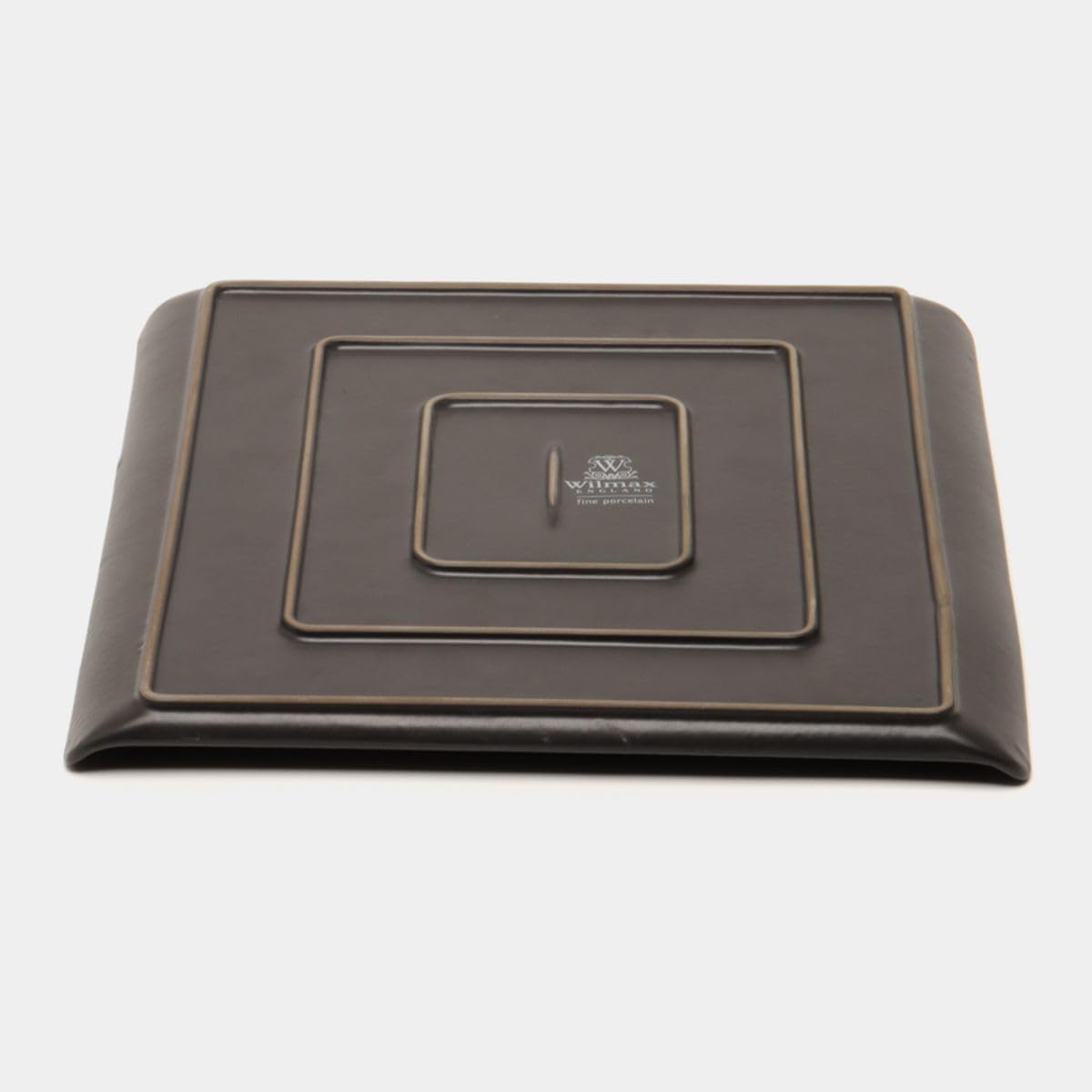 Wilmax Quadratische Servierplatte 13 × 13 cm 6er-Set Schwarz aus Porzellan