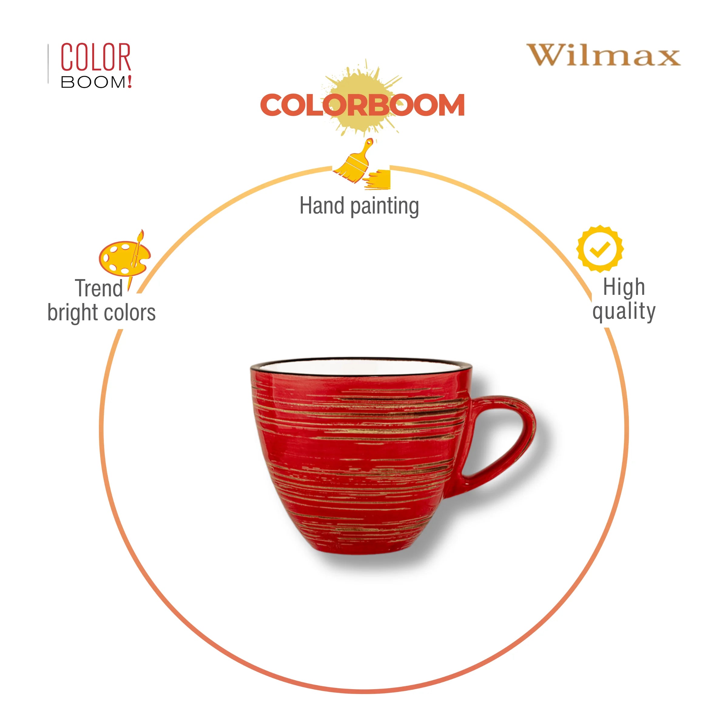 Wilmax Espressotasse 110 ml Rot aus Porzellan