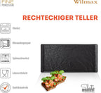 Wilmax Servierplatte 29,5 × 14,5 cm 2er-Set Schwarz aus Porzellan