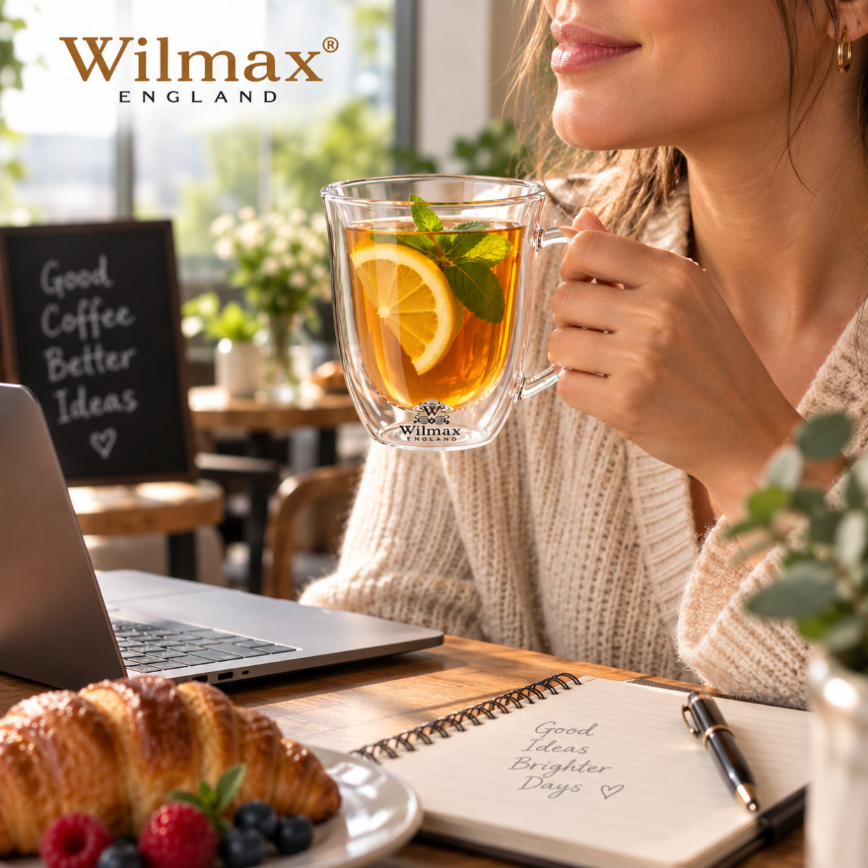 Wilmax Doppelwandiger Becher 400 ml 2er-Set Transparent