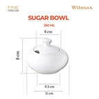 Wilmax Zuckerdose mit Deckel 250 ml Weiß aus Porzellan