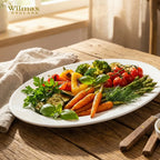 Wilmax Platte 36 cm Weiß aus Porzellan