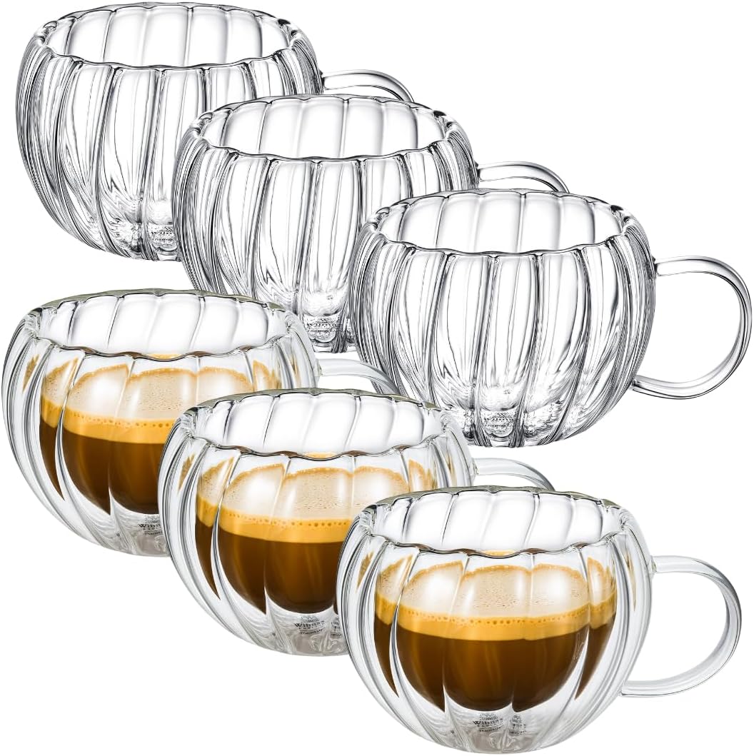 Wilmax Doppelwandiger Thermobecher 300 ml 6er-Set Transparent