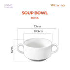 Wilmax Suppentasse 350 ml 4er-Set Weiß aus Porzellan