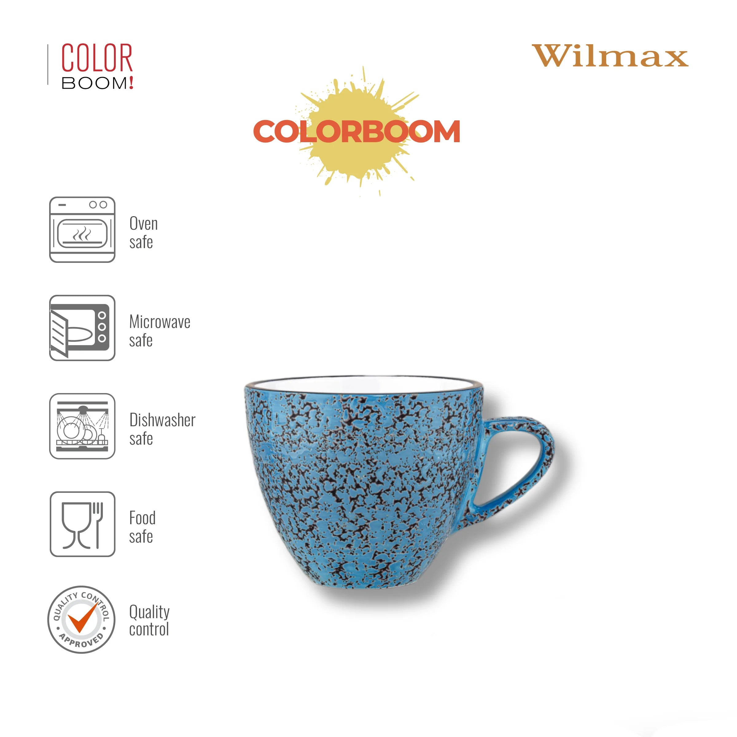 Wilmax Tasse 300 ml Blau aus Porzellan