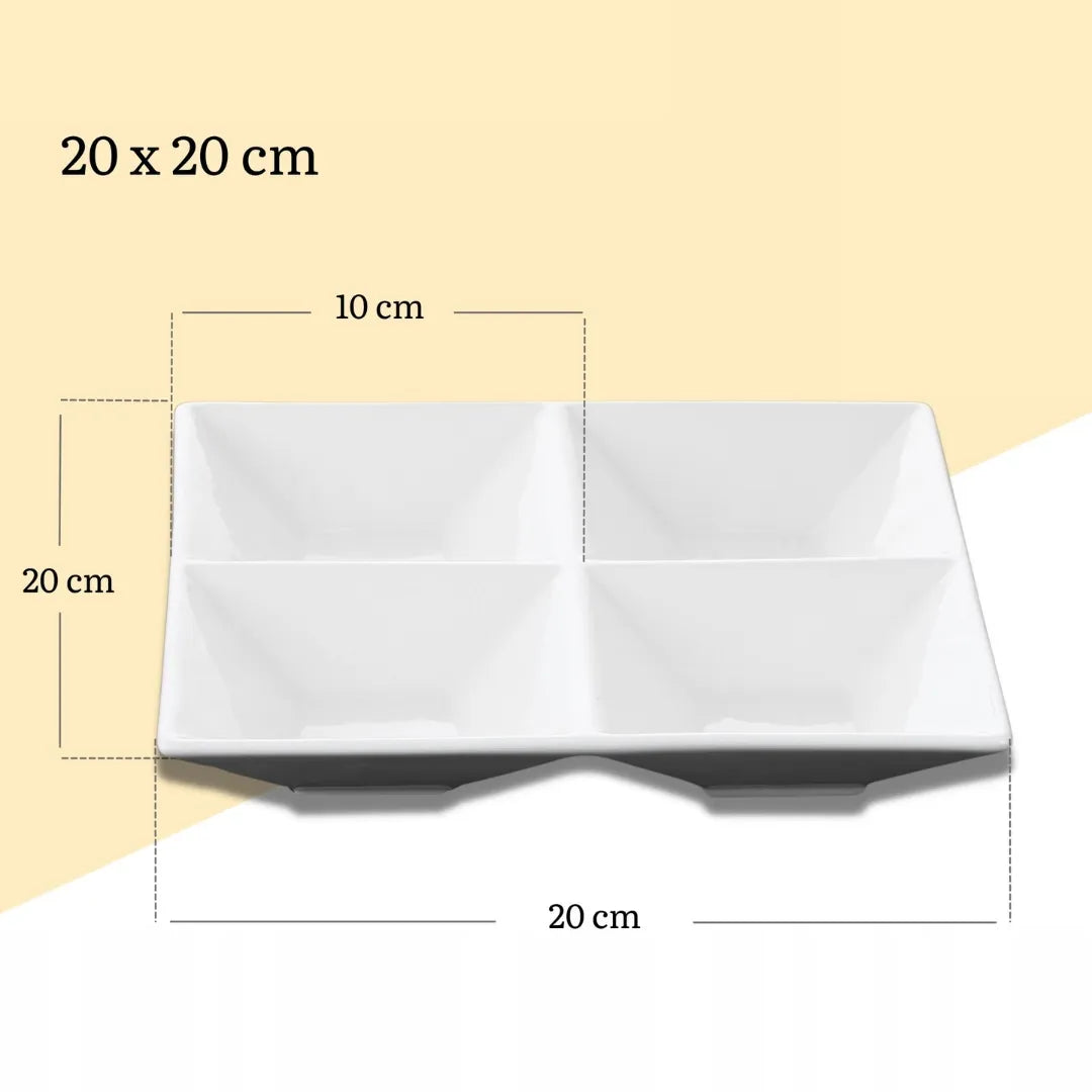 Wilmax Quadratische Servierplatte 20 × 20 cm Weiß aus Porzellan