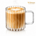 Wilmax Hitzebeständiger Glasbecher mit Henkel 150 ml Transparent aus Glas