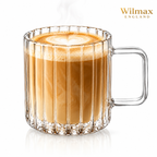 Wilmax Hitzebeständiger Glasbecher mit Henkel 150 ml Transparent aus Glas