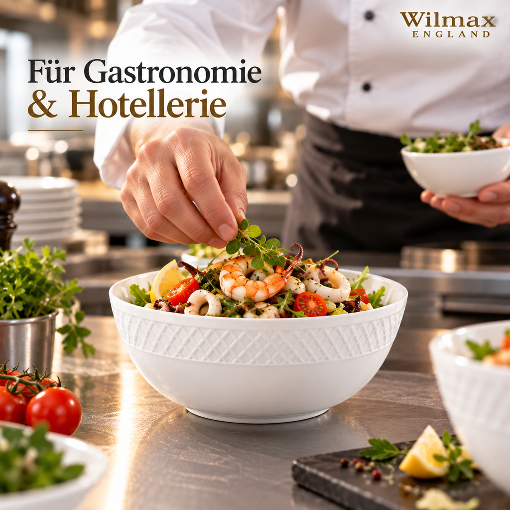 Wilmax Schale 20 cm 1850 ml Weiß aus Porzellan