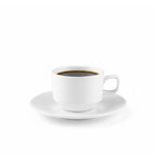 Wilmax Kaffeetasse mit Untertasse 140 ml Weiß aus Porzellan