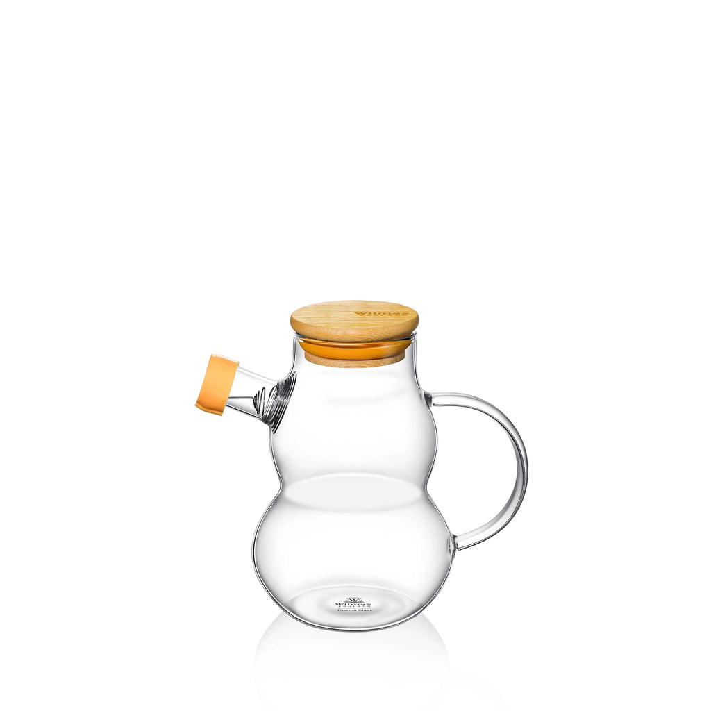 Wilmax Ölflasche 450 ml mit Ausgießer und Filter Transparent aus Glas