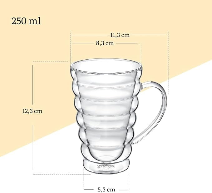 Wilmax Doppelwandiger Thermobecher 250 ml 4er-Set Transparent