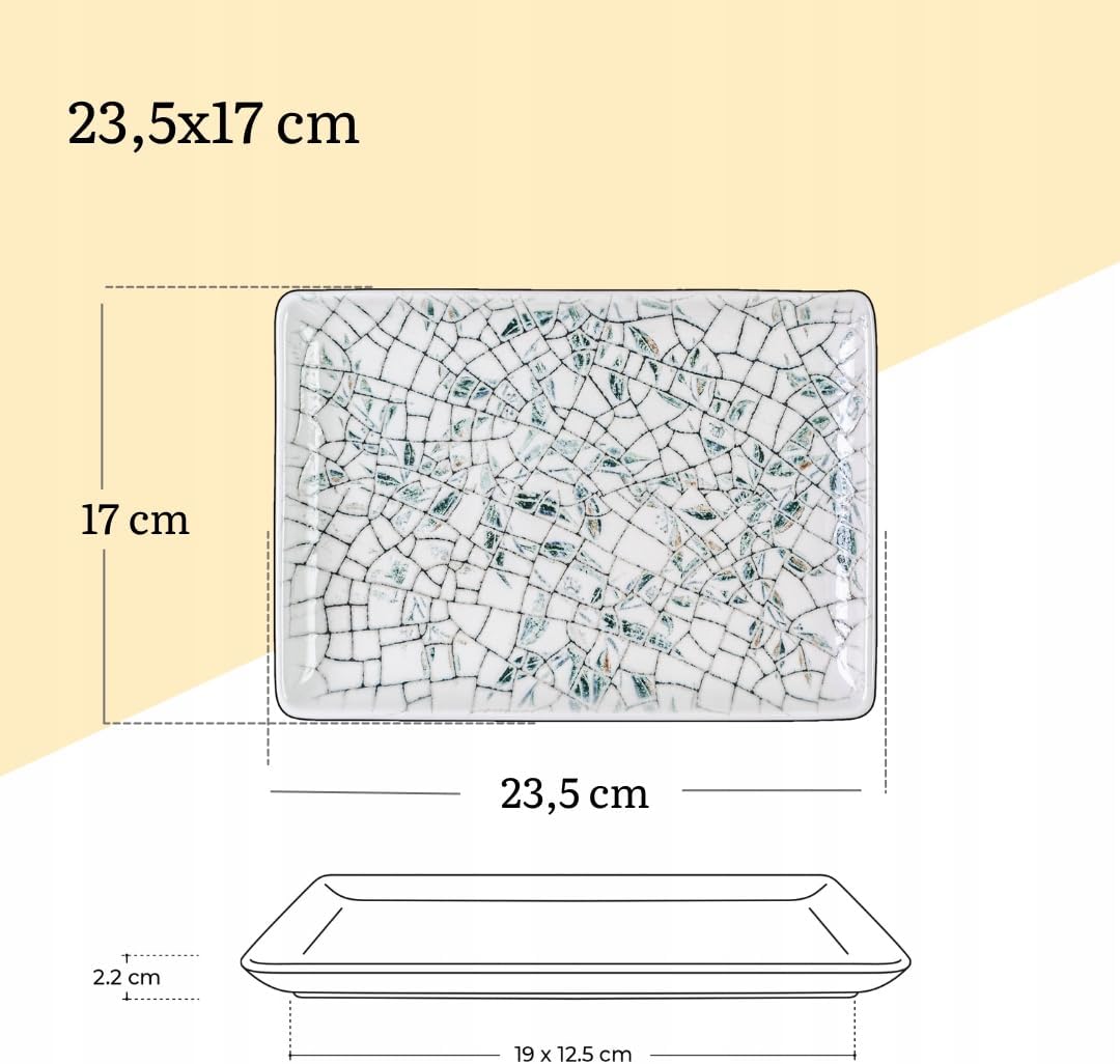 Wilmax Servierplatte 23,5 × 17 cm 2er-Set Mehrfarbig aus Porzellan