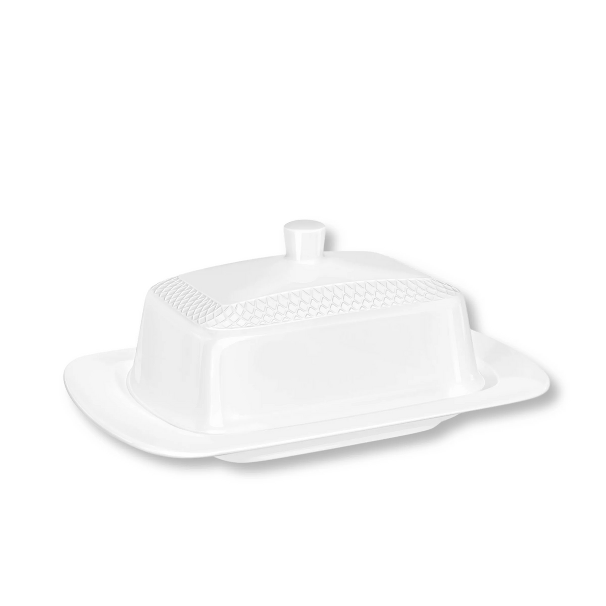 Wilmax Butterdose mit Deckel 18,5 × 12,5 × 7,5 cm Weiß aus Porzellan