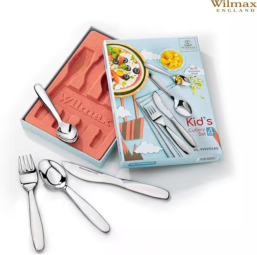 Wilmax Kinderbesteck Set 4-teilig Edelstahl WL-999901/4G