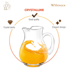 Wilmax Getränkeset 7-teilig mit Krug 2000 ml Transparent aus Crystalline-Glas und 6 Longdrinkgläser 540 ml Transparent aus Crystalline-Glas