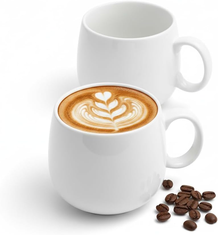 Wilmax Tasse 400 ml 2er-Set Weiß aus Porzellan