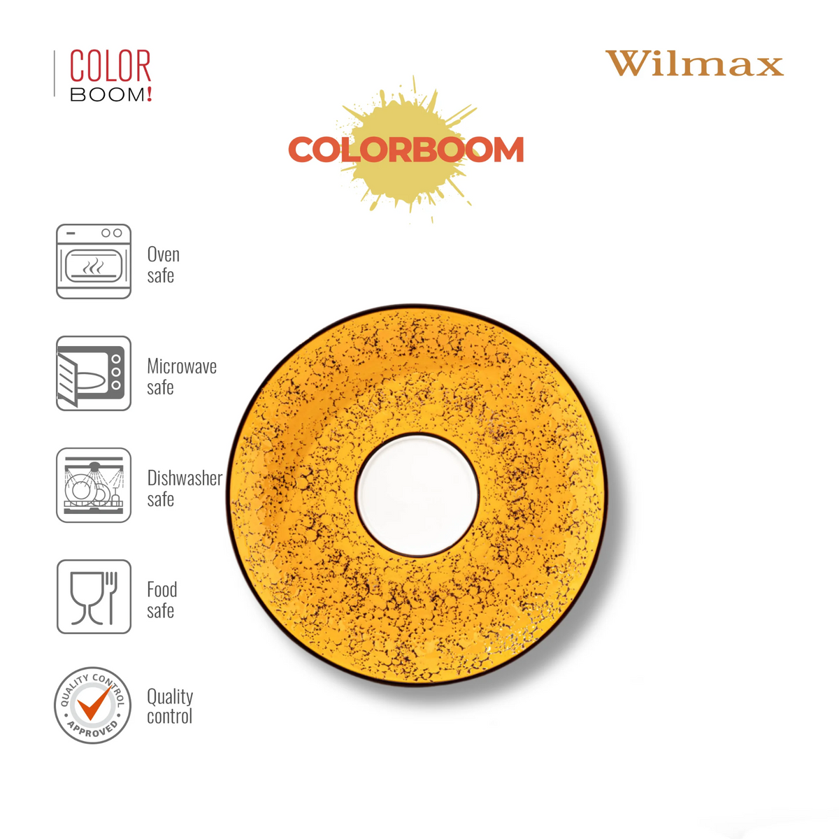 Wilmax Untertasse 15 cm Gelb aus Porzellan