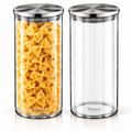 Wilmax Vorratsglas 1600 ml mit Edelstahldeckel 2er-Set Transparent