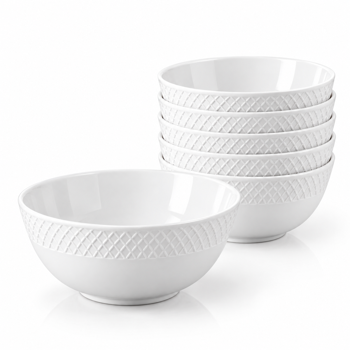 Wilmax Schale 12 cm 380 ml 6er-Set Weiß aus Porzellan