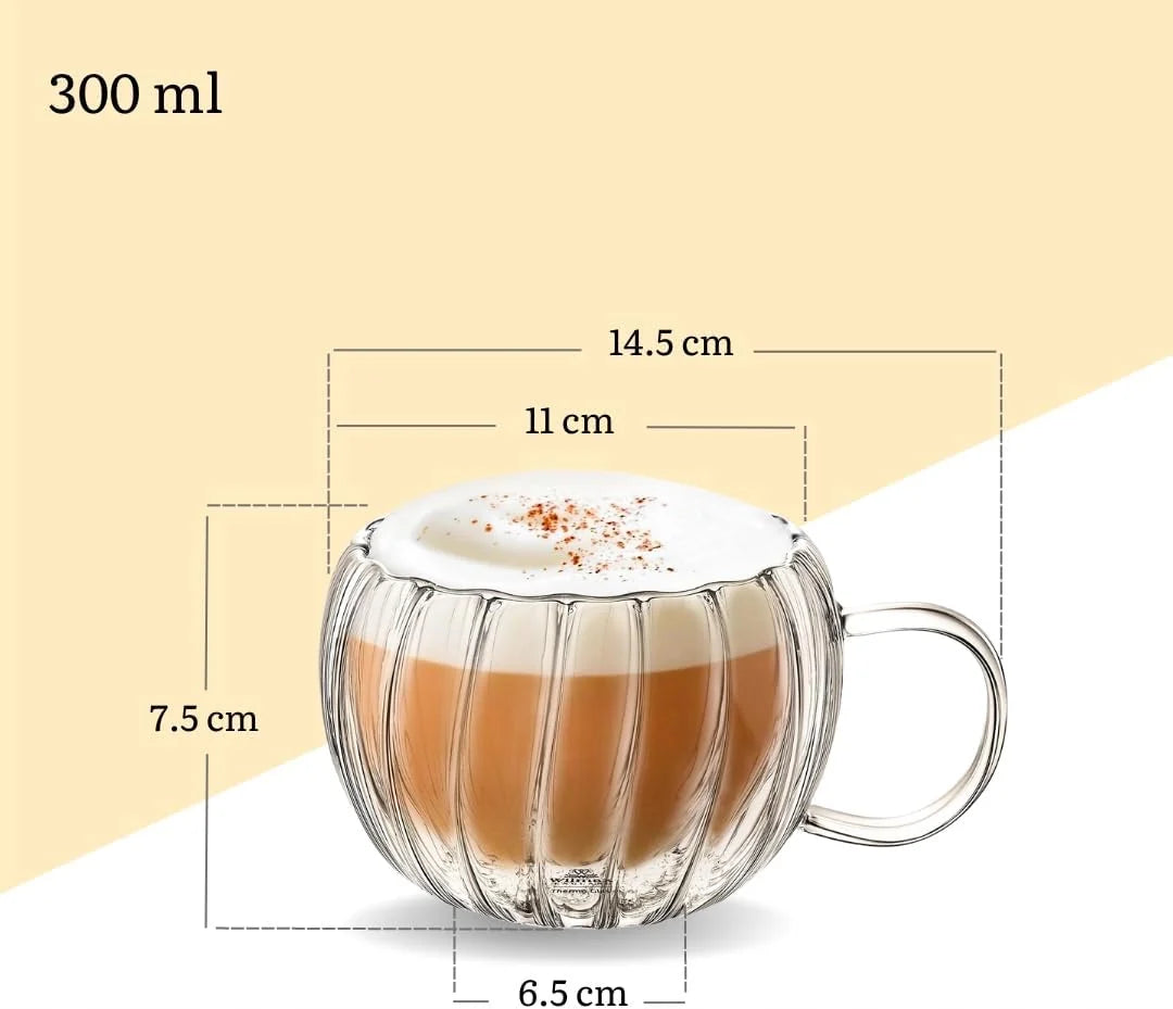Wilmax Doppelwandiger Thermobecher 300 ml 4er-Set Transparent