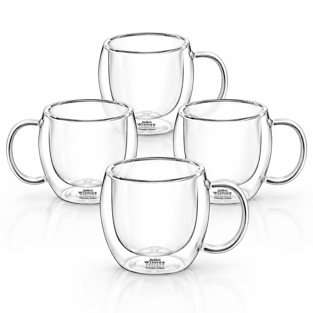 Wilmax Doppelwandige Tasse 500 ml 4er-Set Transparent