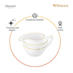 Wilmax Milchkännchen 280 ml Weiß mit Golddekor aus Porzellan