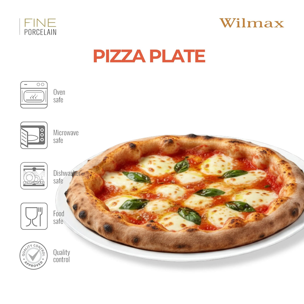 Wilmax Pizzateller 35,5 cm Weiß aus Porzellan