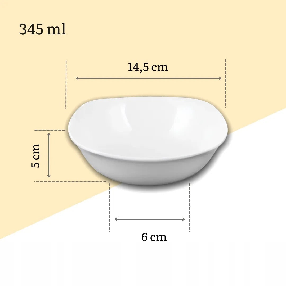 Wilmax Schale 345 ml 14,5 × 14,5 cm 2er-Set Weiß aus Porzellan