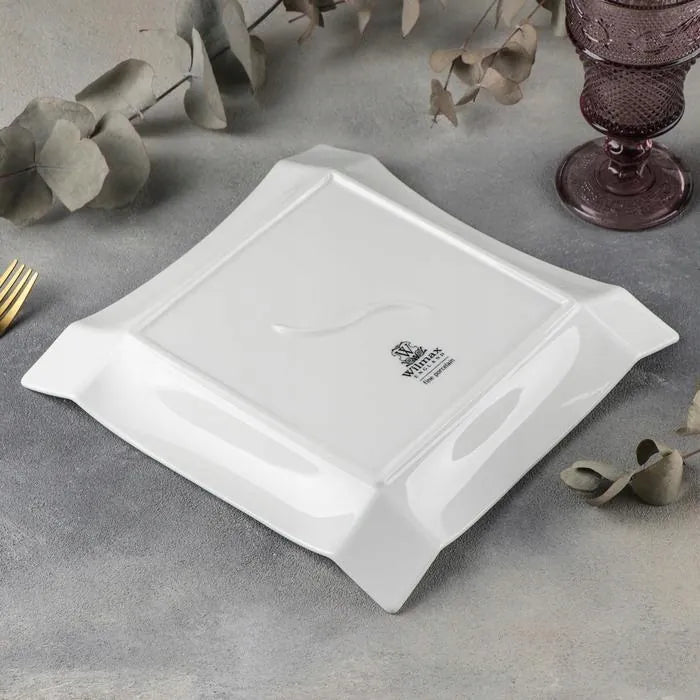 Wilmax Quadratische Servierplatte 29 × 29 cm Weiß aus Porzellan