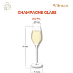 Wilmax Champagnerflöte 300 ml 2er-Set Transparent aus Wilmax Crystalline-Serie