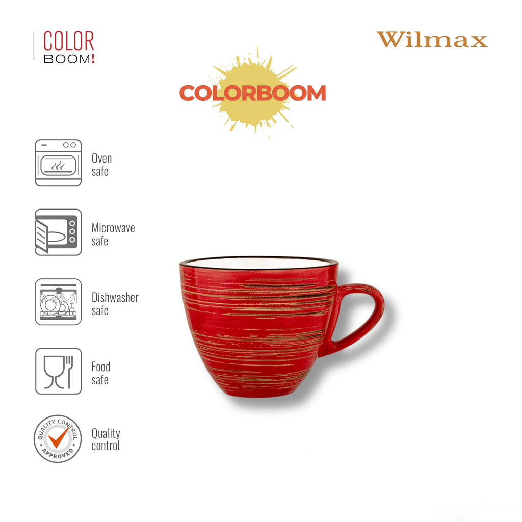 Wilmax Espressotasse 110 ml Rot aus Porzellan