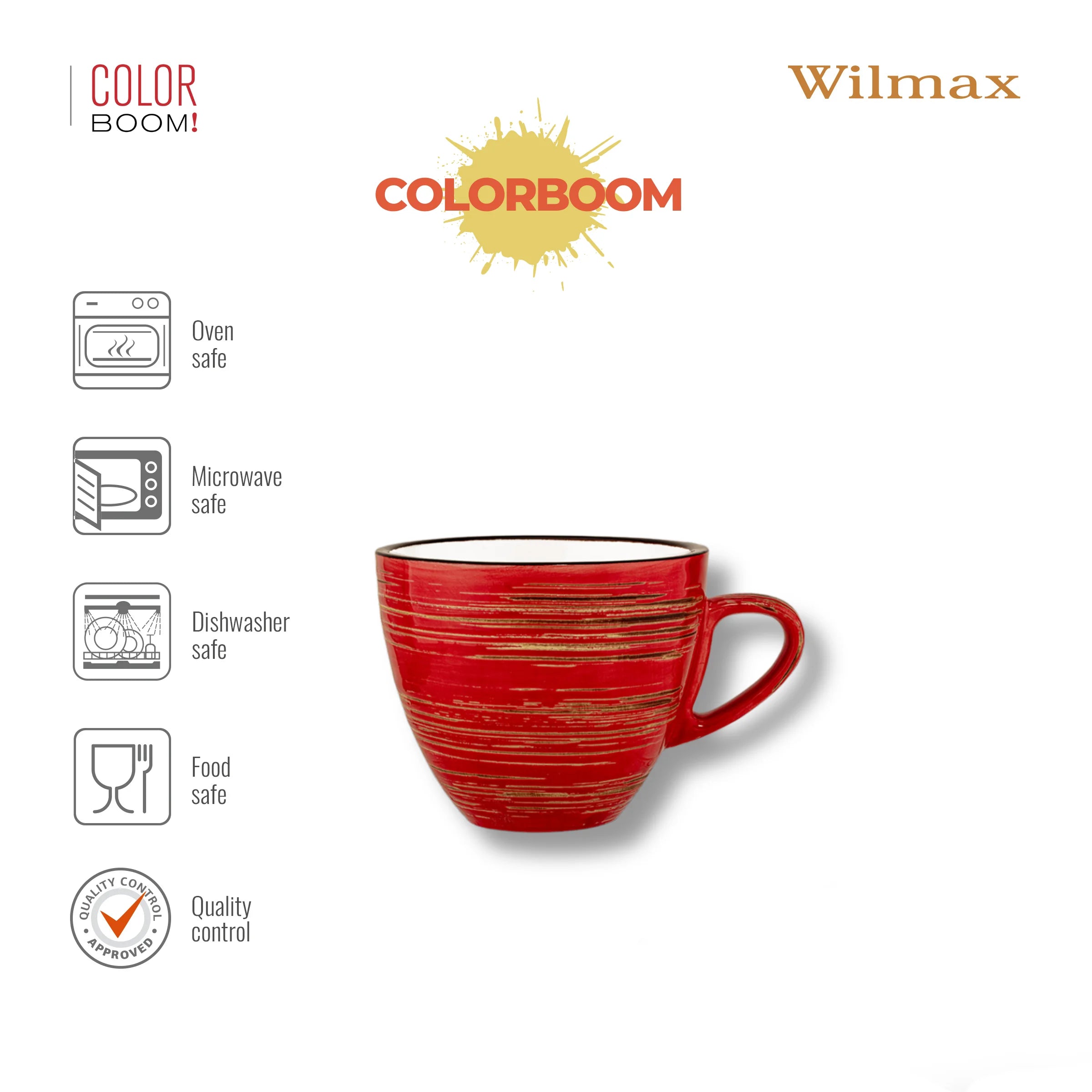 Wilmax Espressotasse 110 ml Rot aus Porzellan