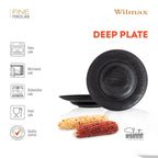 Wilmax Tiefer Teller 25,5 cm 350 ml Schwarz aus Porzellan