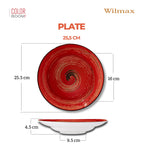 Wilmax Tiefer Teller 25,5 cm 350 ml Rot aus Porzellan