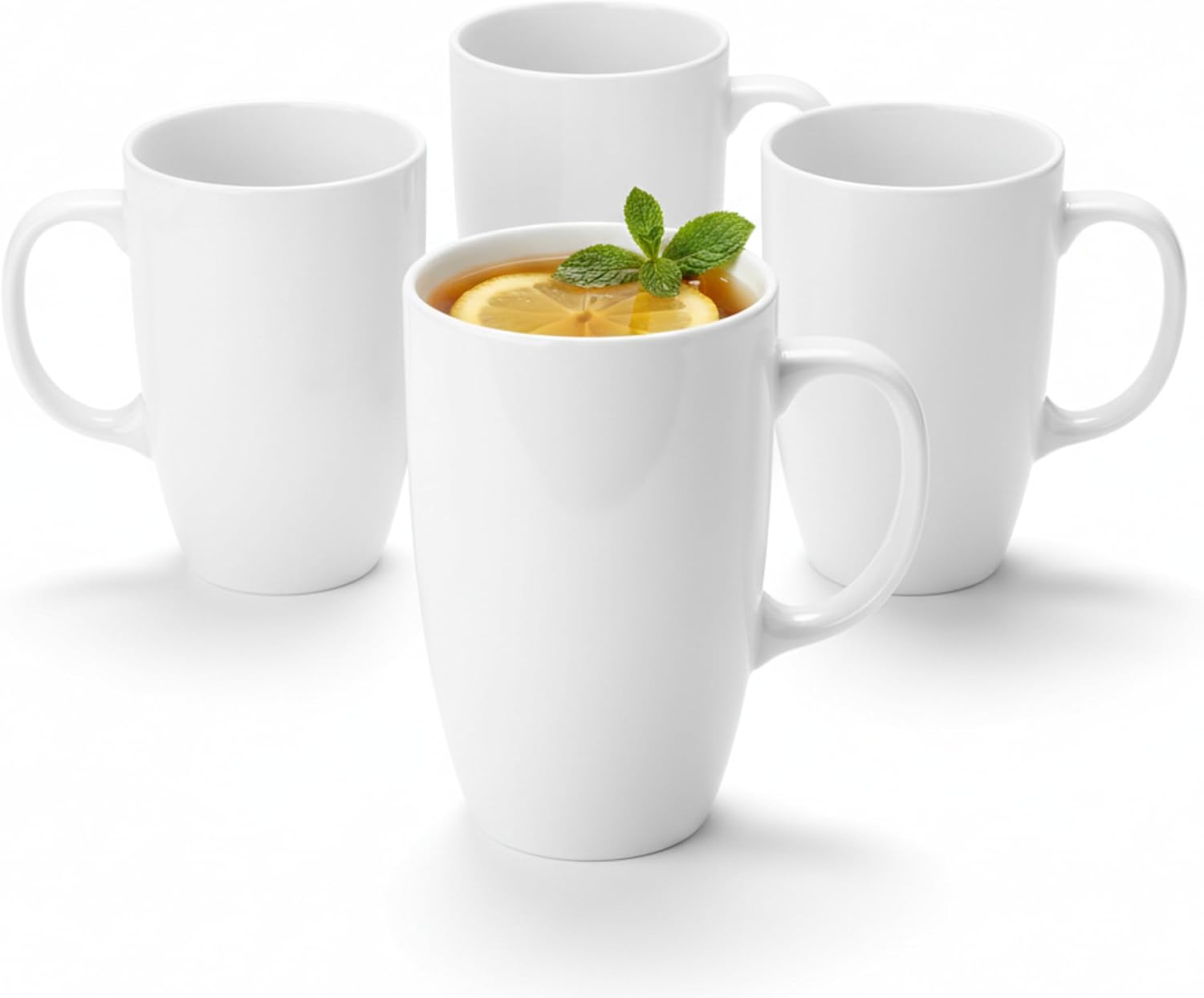 Wilmax Becher 630 ml 4er-Set Weiß aus Porzellan