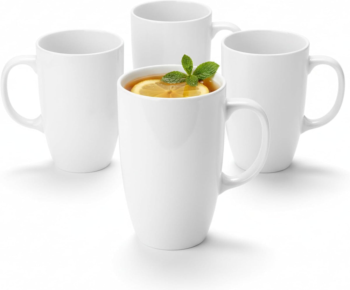 Wilmax Becher 630 ml 4er-Set Weiß aus Porzellan