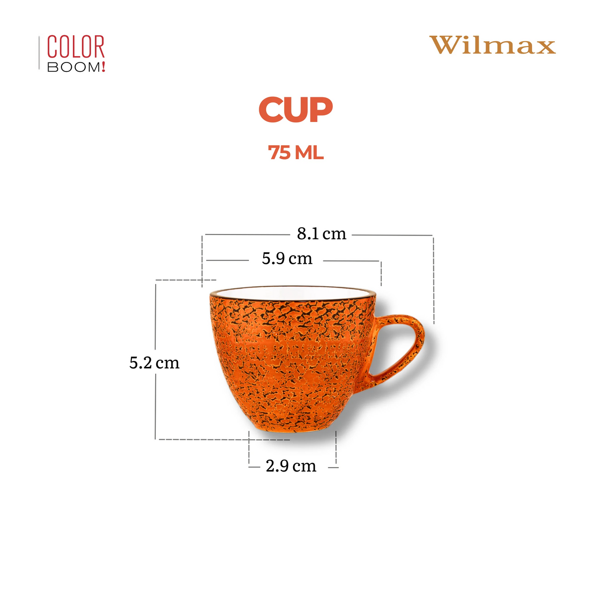 Wilmax Tasse 75 ml Orange aus Porzellan