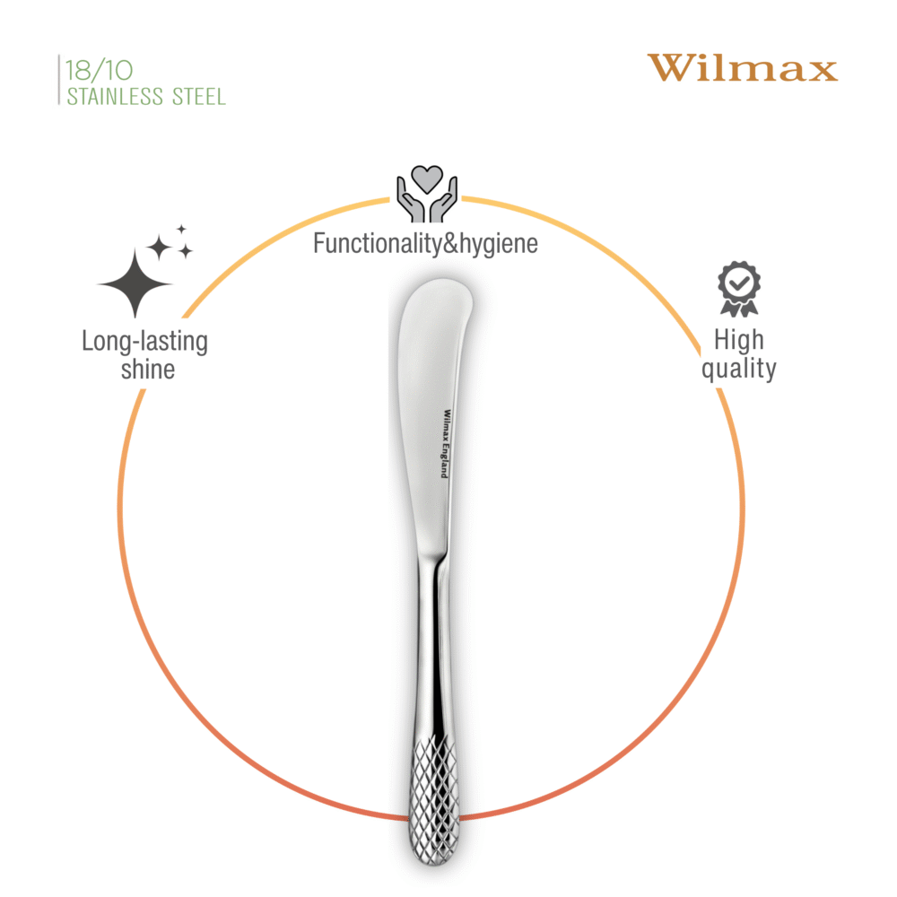 Wilmax Butterdose 19 cm Porzellan Weiß mit Edelstahlmesser Set WL-996109/A-999216/1B