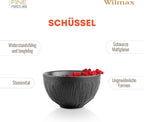 Wilmax Schale 250 ml 2er-Set Schwarz aus Porzellan