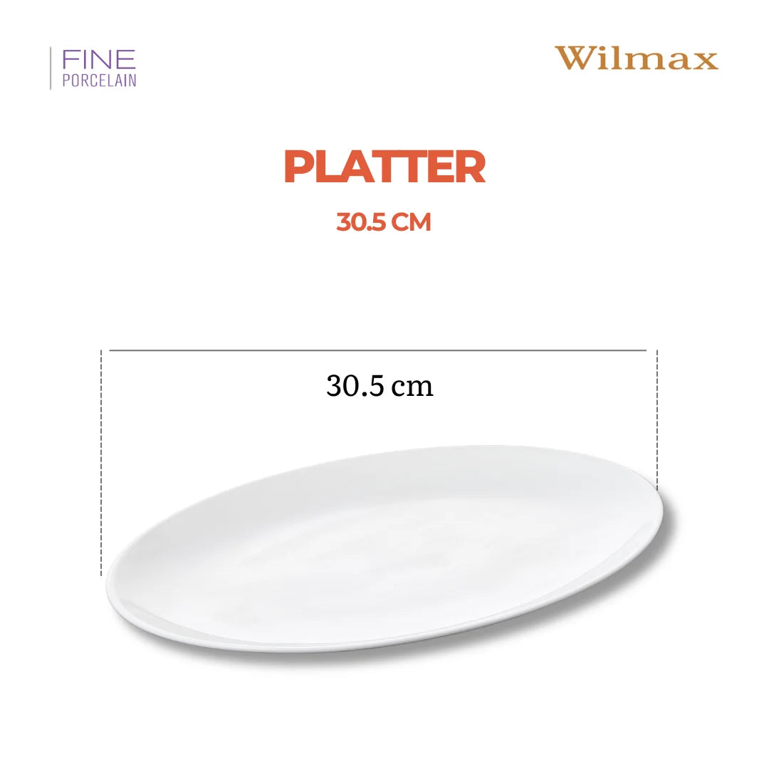 Wilmax Platte 30,5 cm Weiß aus Porzellan