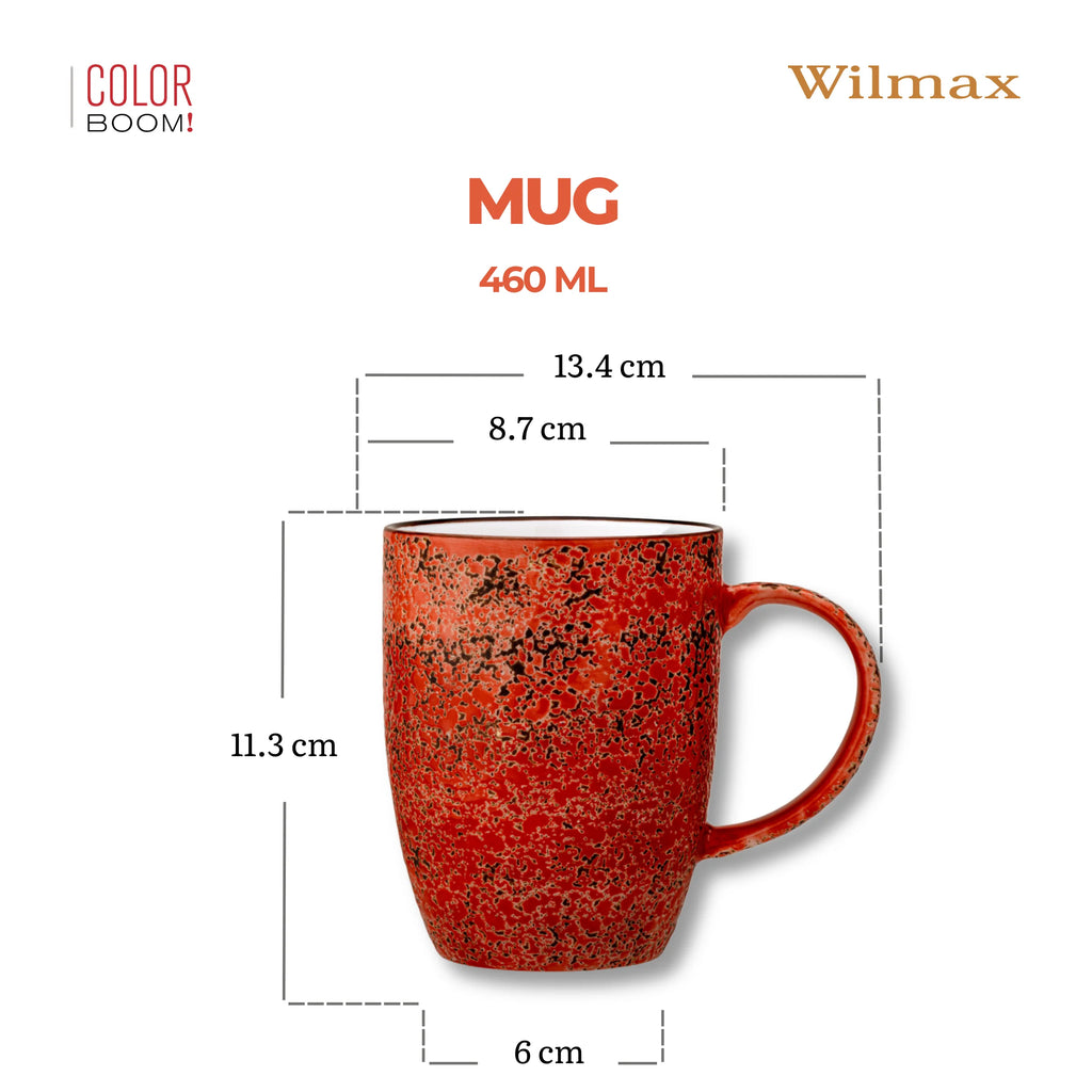 Wilmax Becher 460 ml Rot aus Porzellan