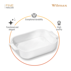 Wilmax Auflaufform mit Griffen 860 ml Porzellan Weiß WL-997018/A