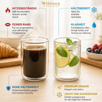 Wilmax Doppelwandiges Thermoglas 400 ml 6er-Set Transparent