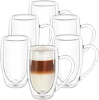 Wilmax Doppelwandiger Thermobecher 500 ml 6er-Set Transparent