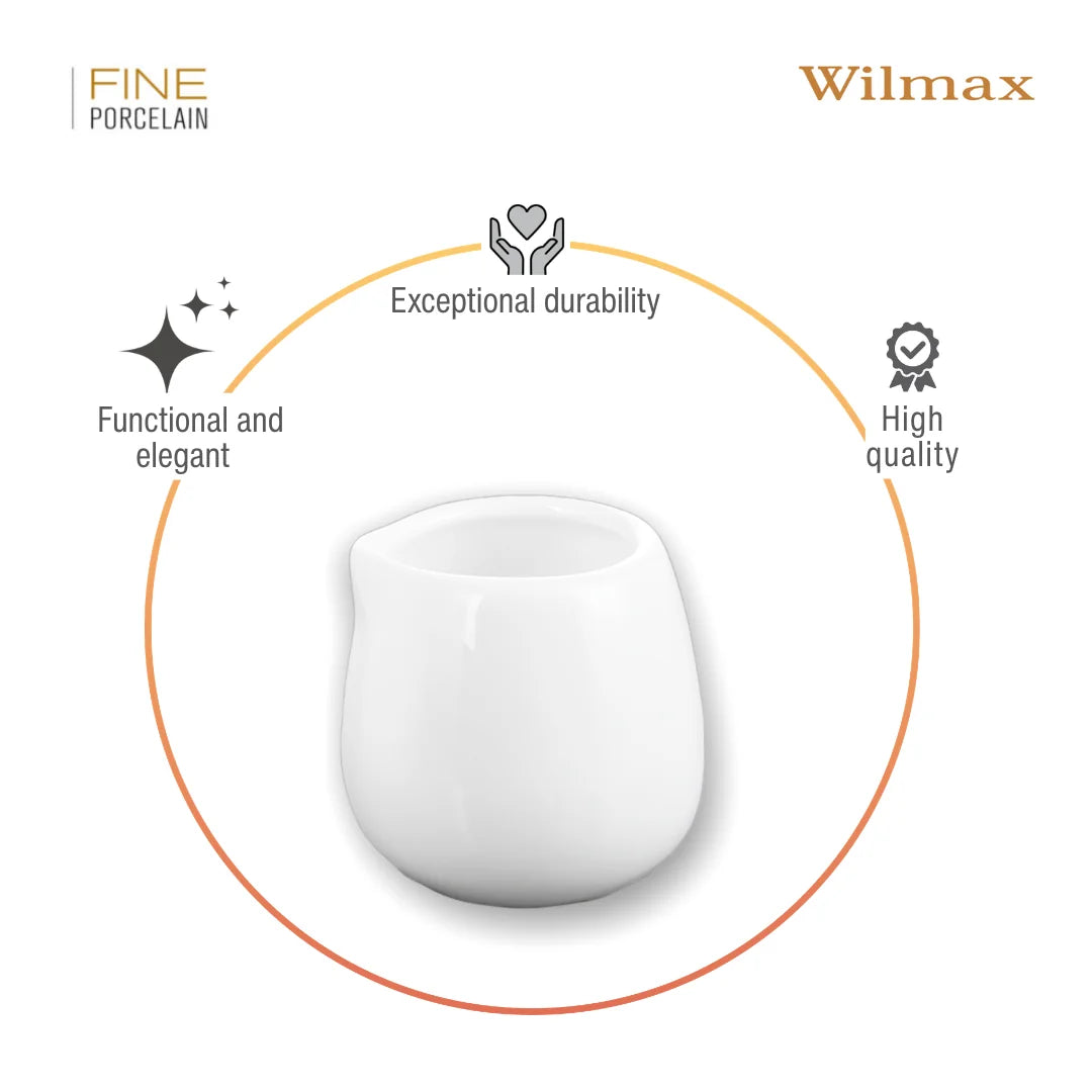 Wilmax Sahnekännchen 100 ml Weiß aus Porzellan